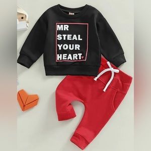 Long Sleeve Print Pullover Tops + Drawstring Pants
